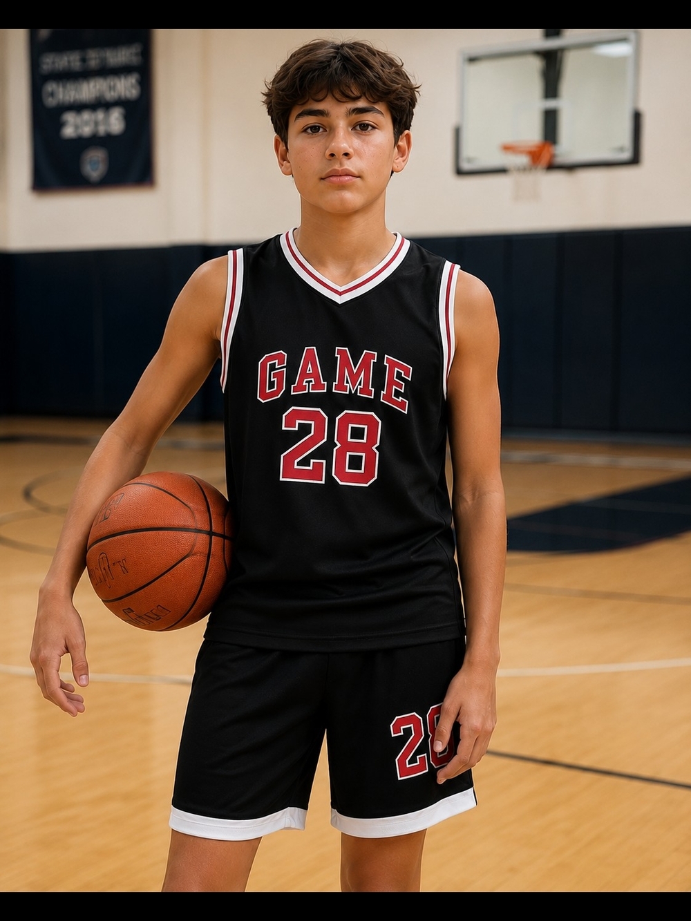 Boys Basketball Jersey & Shorts Set Size 13–14Y